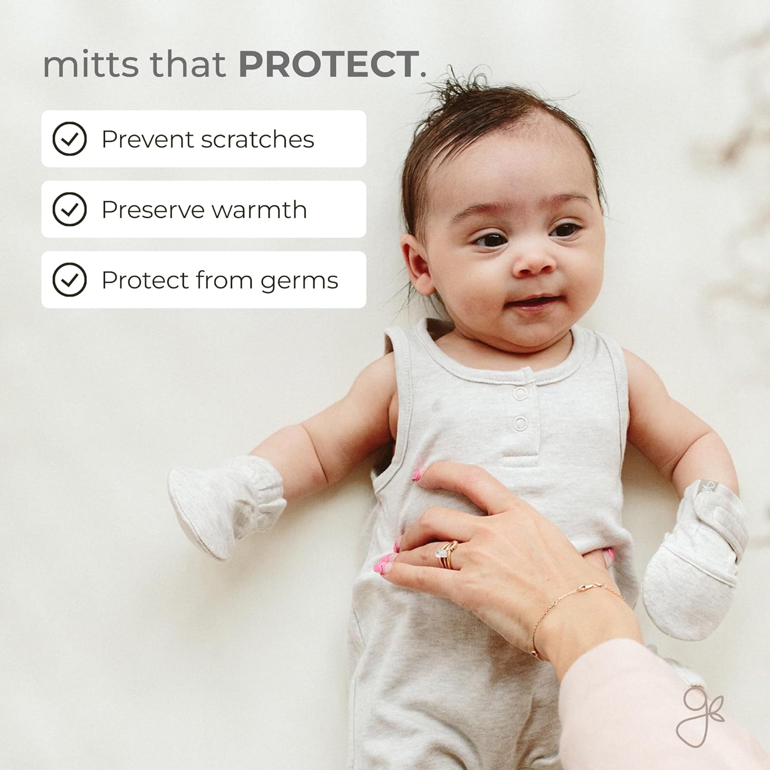 goumikids Viscose Made from Bamboo Cotton Anti-Scratch Soft Stay-On Mitts - Image 5