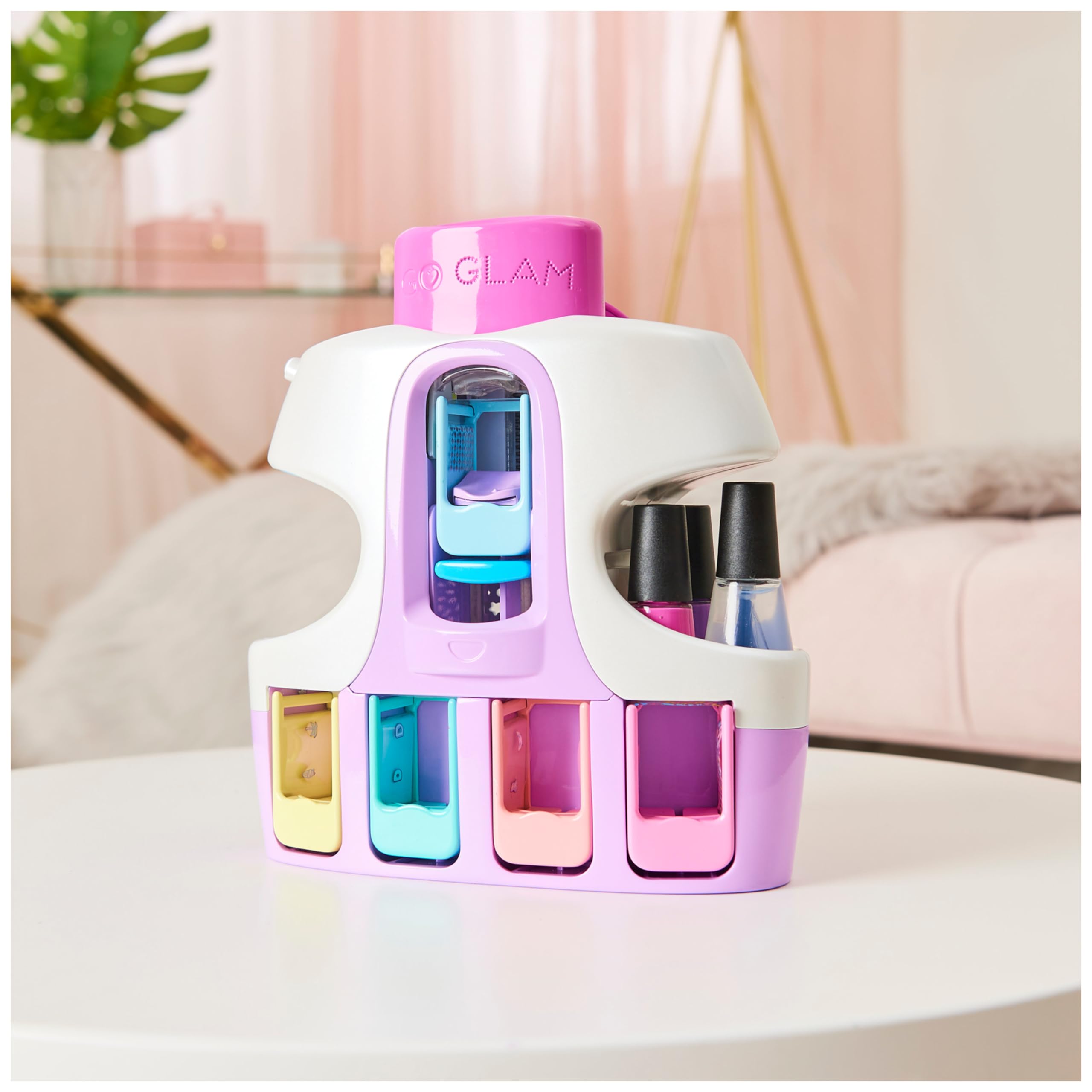 Cool Maker GO GLAM Macchina Decora Unghie| Kit unghie bambina | 5 cartucce con 120 decorazioni | 3 smalti per bambina e ventolina | Giocattolo per bambine da 8 anni