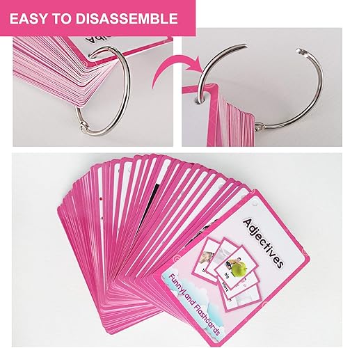 Miniatura 5 de Zwttey - Juego de 46 adjetivos para niños, tarjetas flash en inglés, tarjeta de bolsillo, educativa, aprendizaje de juguetes para bebés, para niños