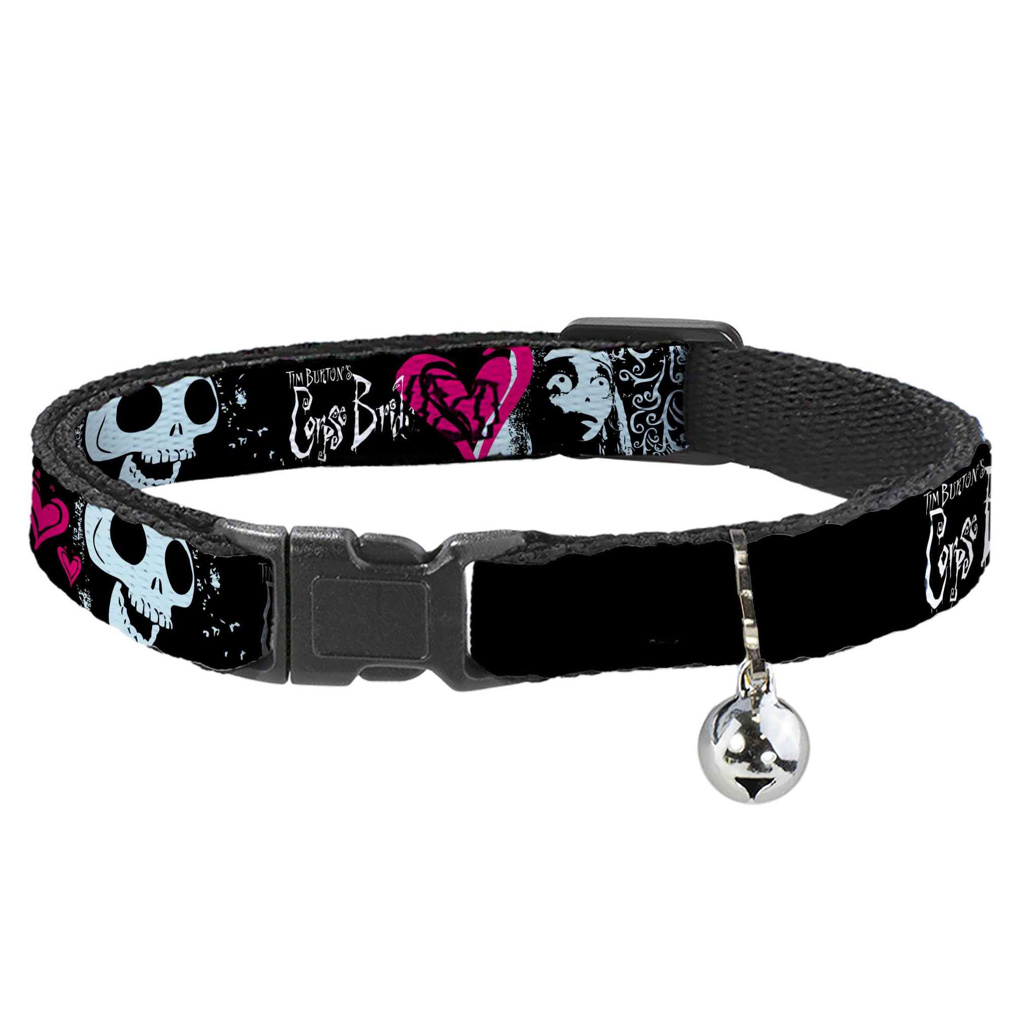 Collar de gato para Halloween de película de terror con calaveras y Emily