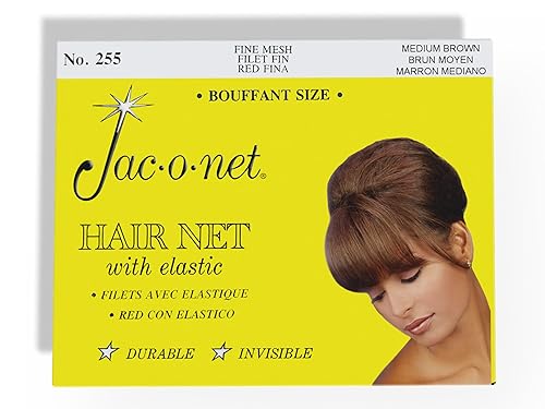 Miniatura 4 de Hair Net Jac-O-Net - Red pequeña de malla tamaño grande color marrón claro 1 red por paquete paquete de 12 Marrón claro Bouffant