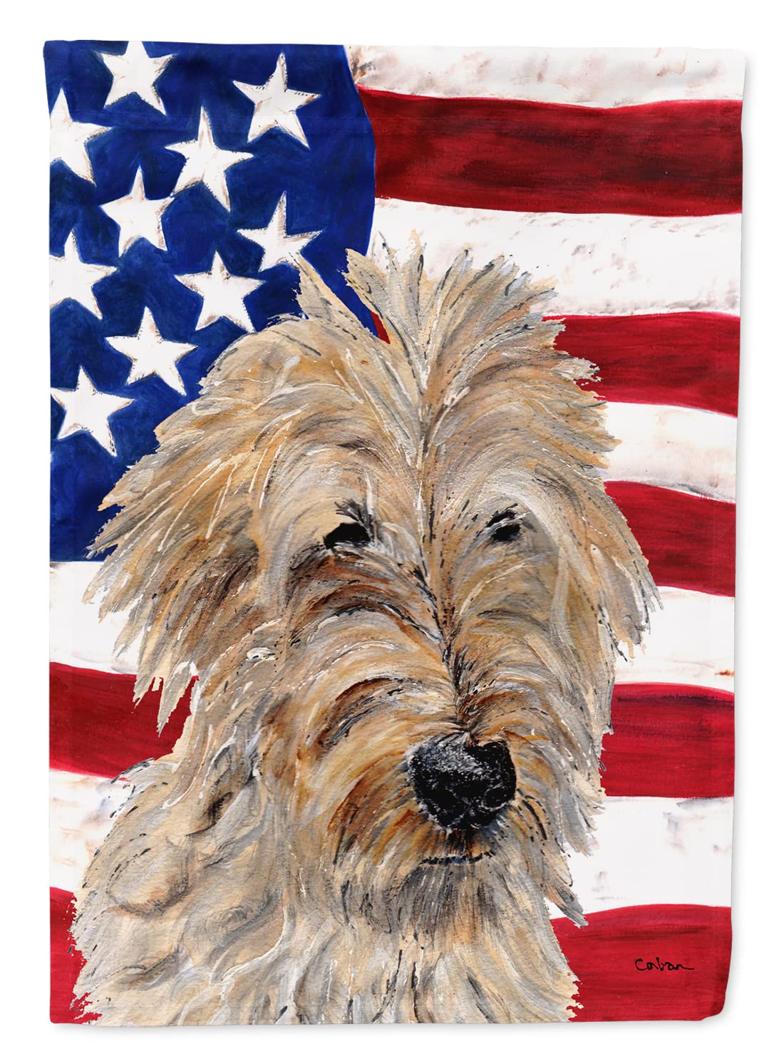 Golden Doodle drapeau américain grand format toile Caroline's Treasures