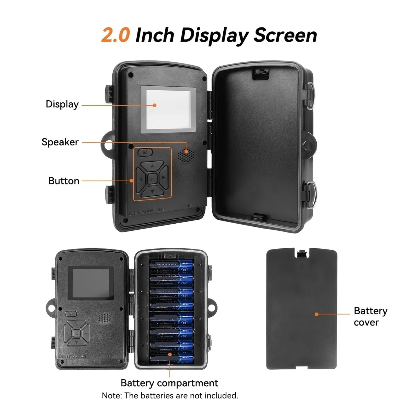 Kamera Obserwacji Dzikiej Przyrody Kamera Myśliwska Dziki Noktowizor Na Podczerwień Outdoor Motion Trail Game Cam Aktywowana Śledząca Fotopułapka Wild Surveillance(NO Card)