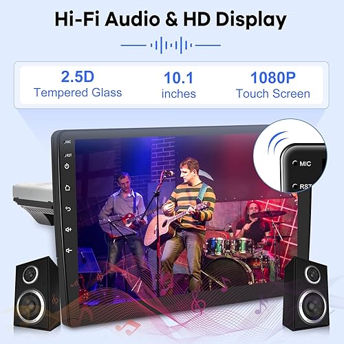 Miniatura 4 de 2G+64G 10.1 pulgadas Android 13 Single Din y Doble DIN Estéreo de Coche Pantalla Táctil Carplay Radio, Wired&Wireless CarPlayAndroid