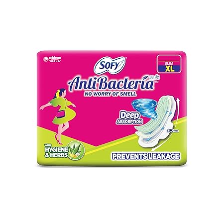Sofy Women Anti Bacteria Extra Long Sanitary Pads, X-Large, Pack Of 48