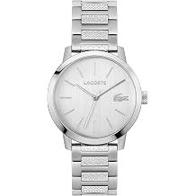 Lacoste Men's Watch with Three-Hand Quartz Movement Lacoste.12.12 Metropolis Collection with Silver Gold or Black Stainless Steel Bracelet
