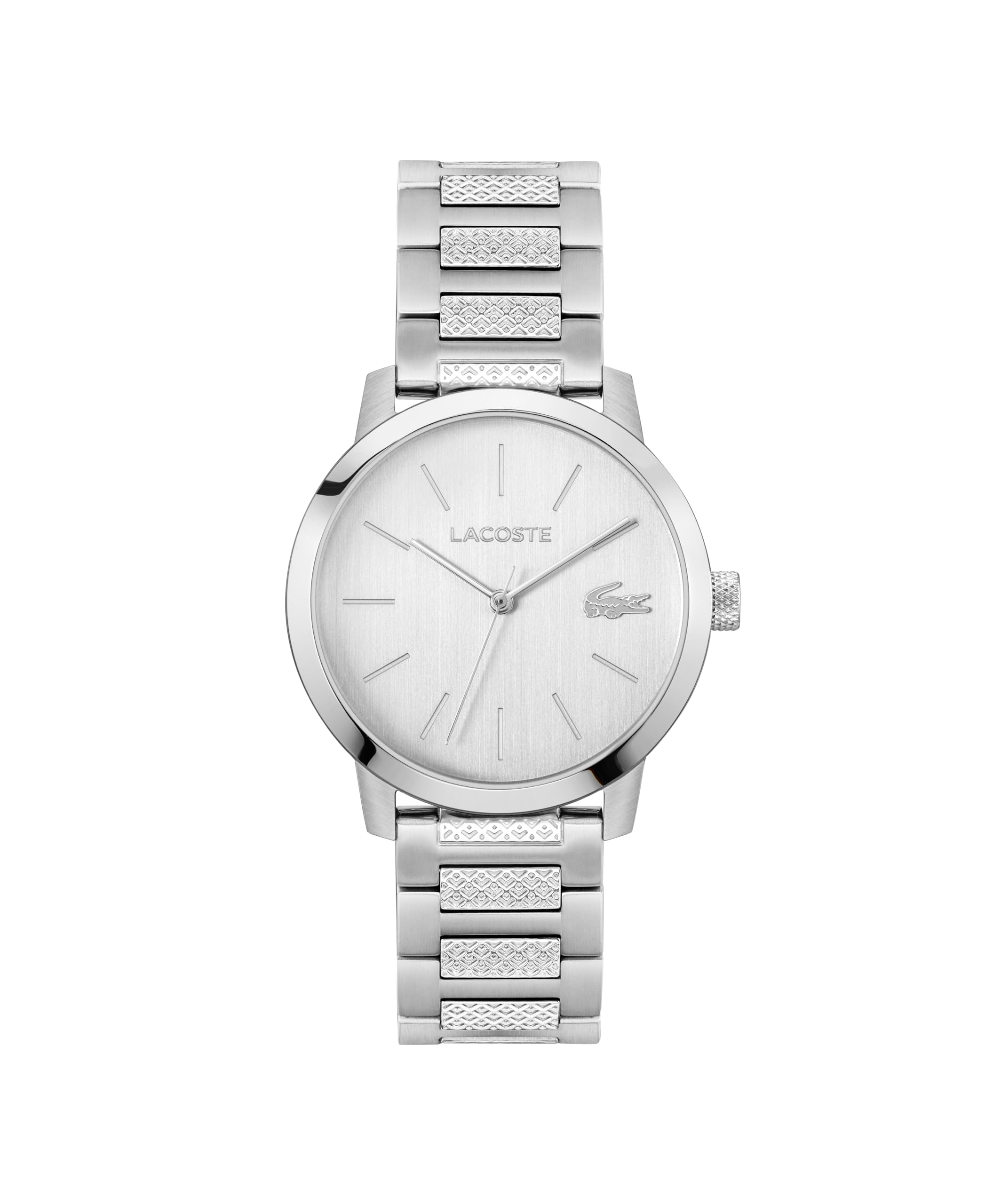 Lacoste Uhr mit DREI-Zeiger-Quarzwerk für Herren Kollektion Lacoste.12.12 Metropole mit Silbernem, Goldenem oder Schwarzem Edelstahlarmband