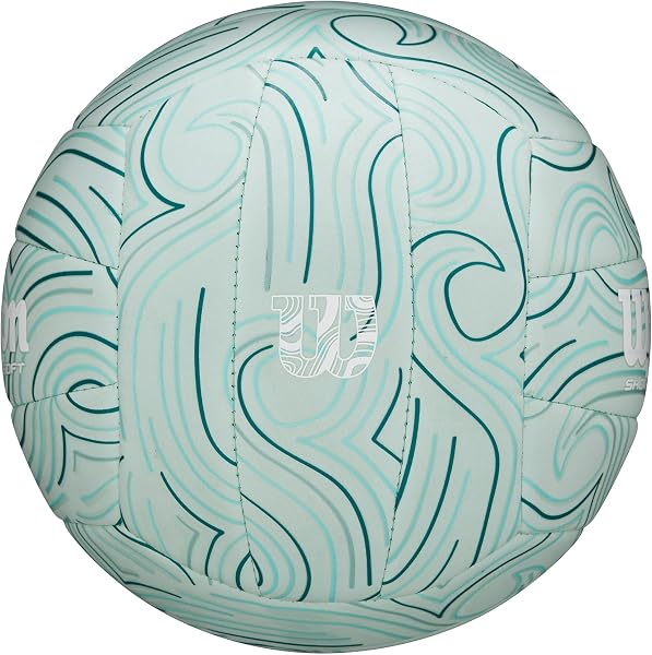 Wilson Pallone da Pallavolo Shoreline Soft Gen Green, Realizzato In Materiale Eva Sostenibile di Origine Biologica, Offre Un Controllo Morbido, Colore: Azzurro, Taglia Ufficiale - 4