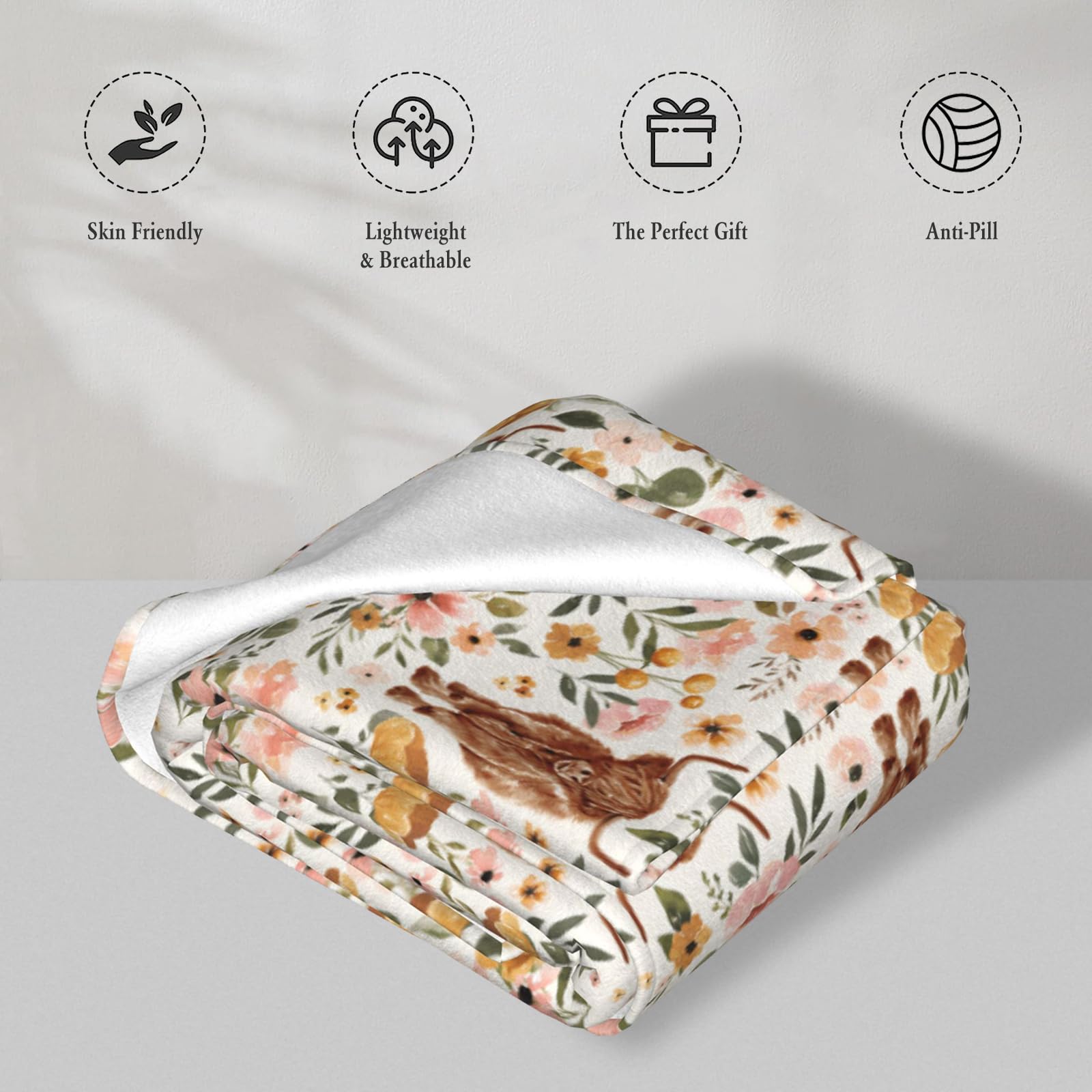 Newhomestyle Highland Cow Print Blanket and Throws - Image 3