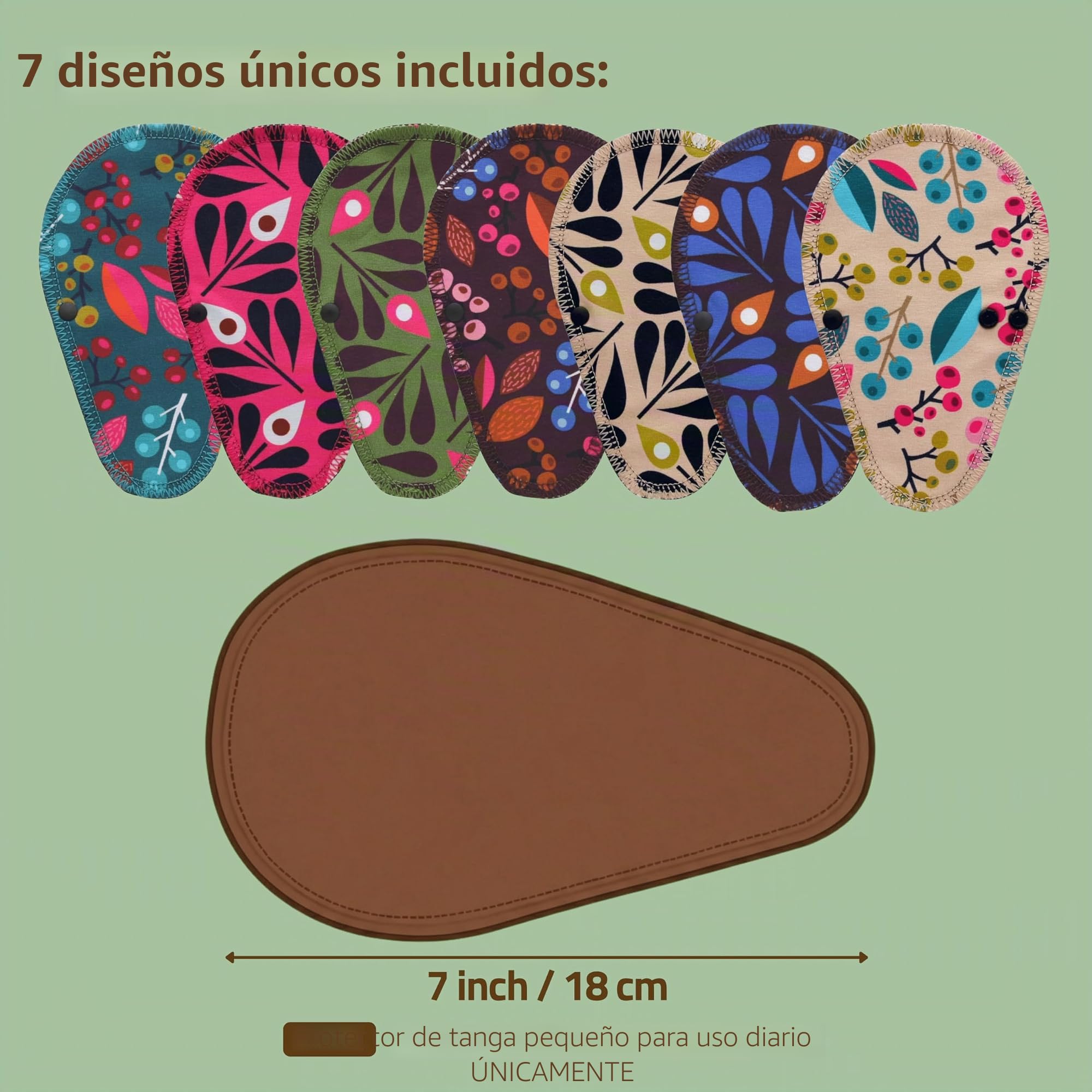Natissy Salvaslips Reutilizables de Algodón Orgánico para Mujer, Lavables, Transpirables, Suaves, Sin Olores y Sin PUL - Pack 7 Tanga - Made in EU
