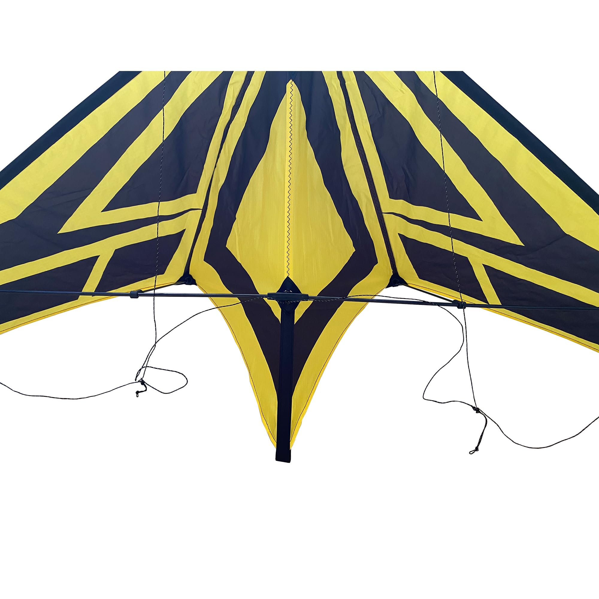 Cerf-volant acrobatique professionnel, cerf-volant de sport double ligne, motif géométrique noir et jaune, 160 x 73 cm, jouet de jeu en plein air pour la plage