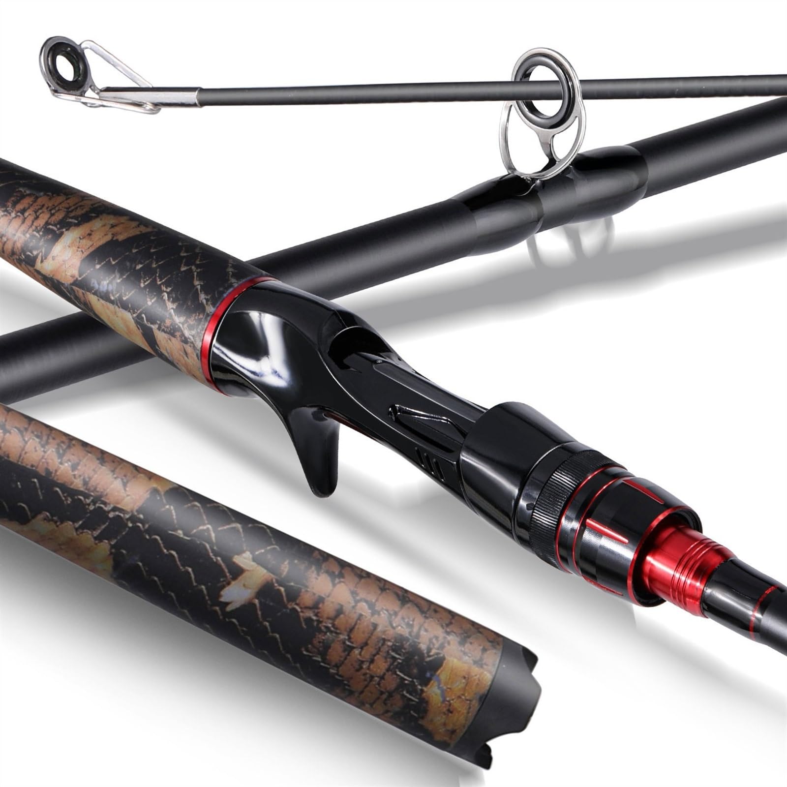 Canna da Pesca 1.8M 1.98M 2.1M Canna da Pesca al Lancio Canna da Pesca Leggera da Viaggio in Fibra di Carbonio for Bass Pike Carp Tackle(1.98m)