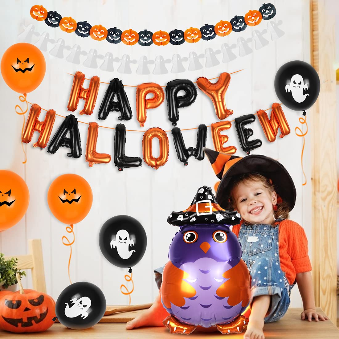Halloween Deko-Set Für Kinder – Mit Banner, Ballons, Spinnennetz & Mehr, Für Gruselpartys