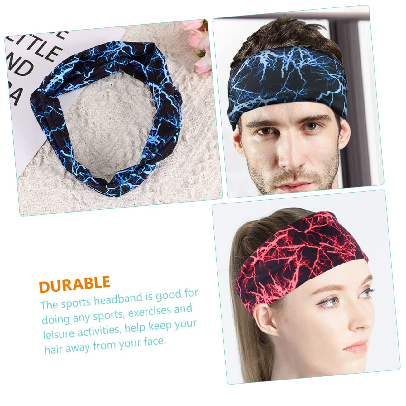 BESPORTBLE 10pezzi Fasce Per Sportive Elastiche e Traspiranti Accessori Per Allenamento e Yoga Comfort e Design Elegante Per Attività Sportive