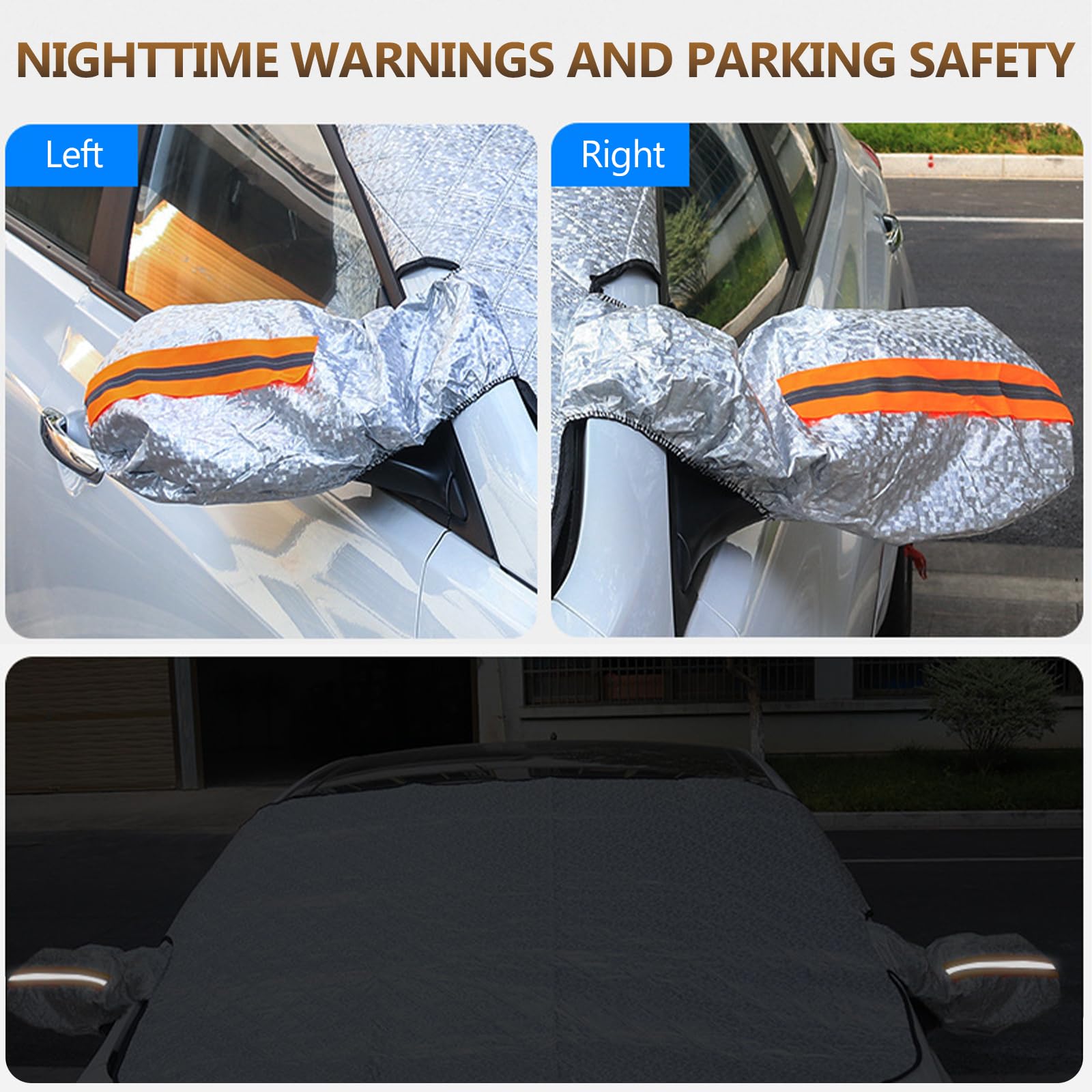 Copri Parabrezza per Auto, 5 Magneti Copertura Parabrezza, Copertura Auto Antigelo Inverno con Coperture Riflettenti, Protezione Anti UV, Neve, Grandine, Gelo, Polvere, per SUV, 147 x 108 cm