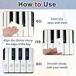 MECCANIXITY Stickers clavier pour piano 61/54 Clés, Nombres Sticker de clés Notes pour piano Guide Étiquettes amovibles pour débutants Apprentissage, Noir