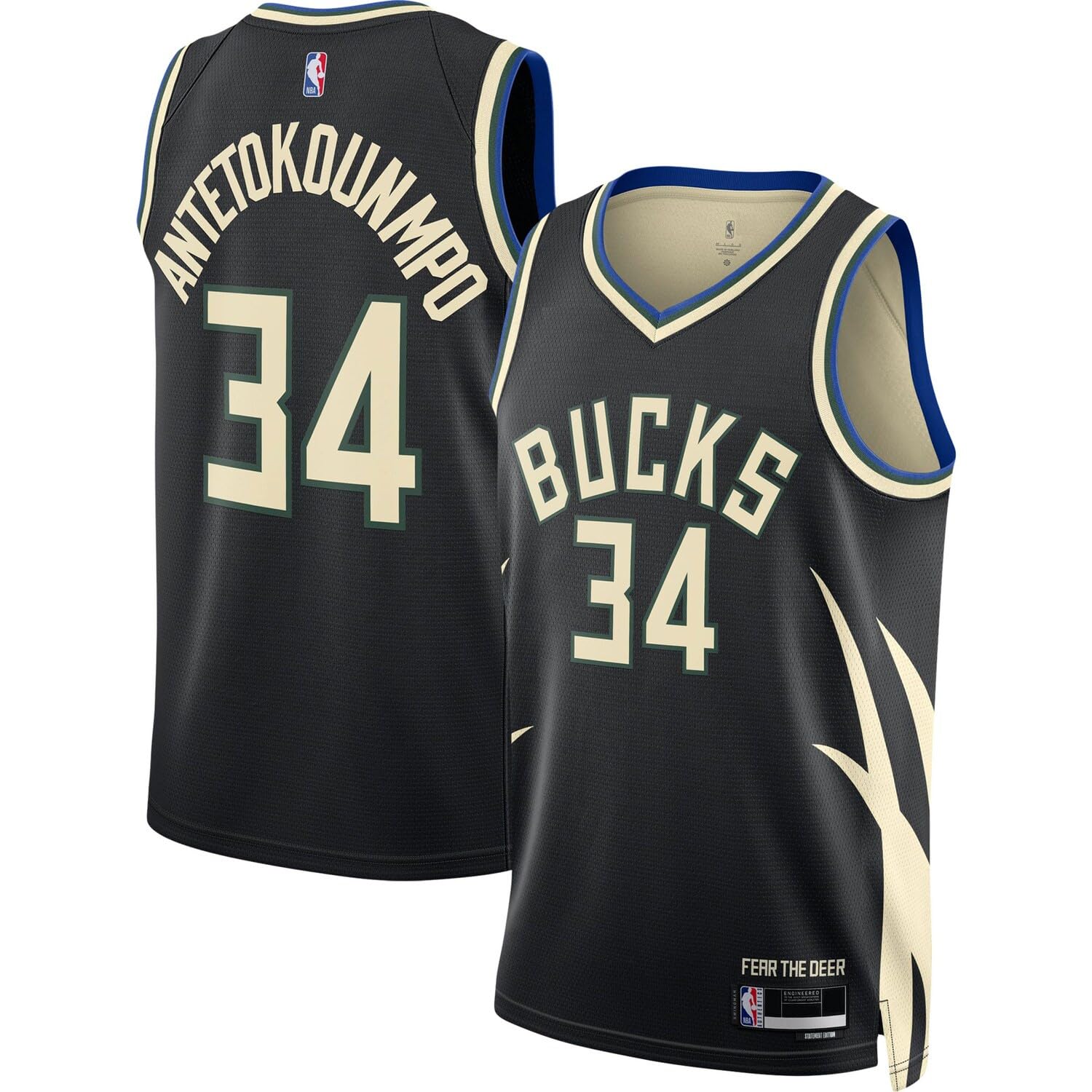 Giannis Antetokounmpo Milwaukee Bucks NBA Kids Youth 8-20 Black