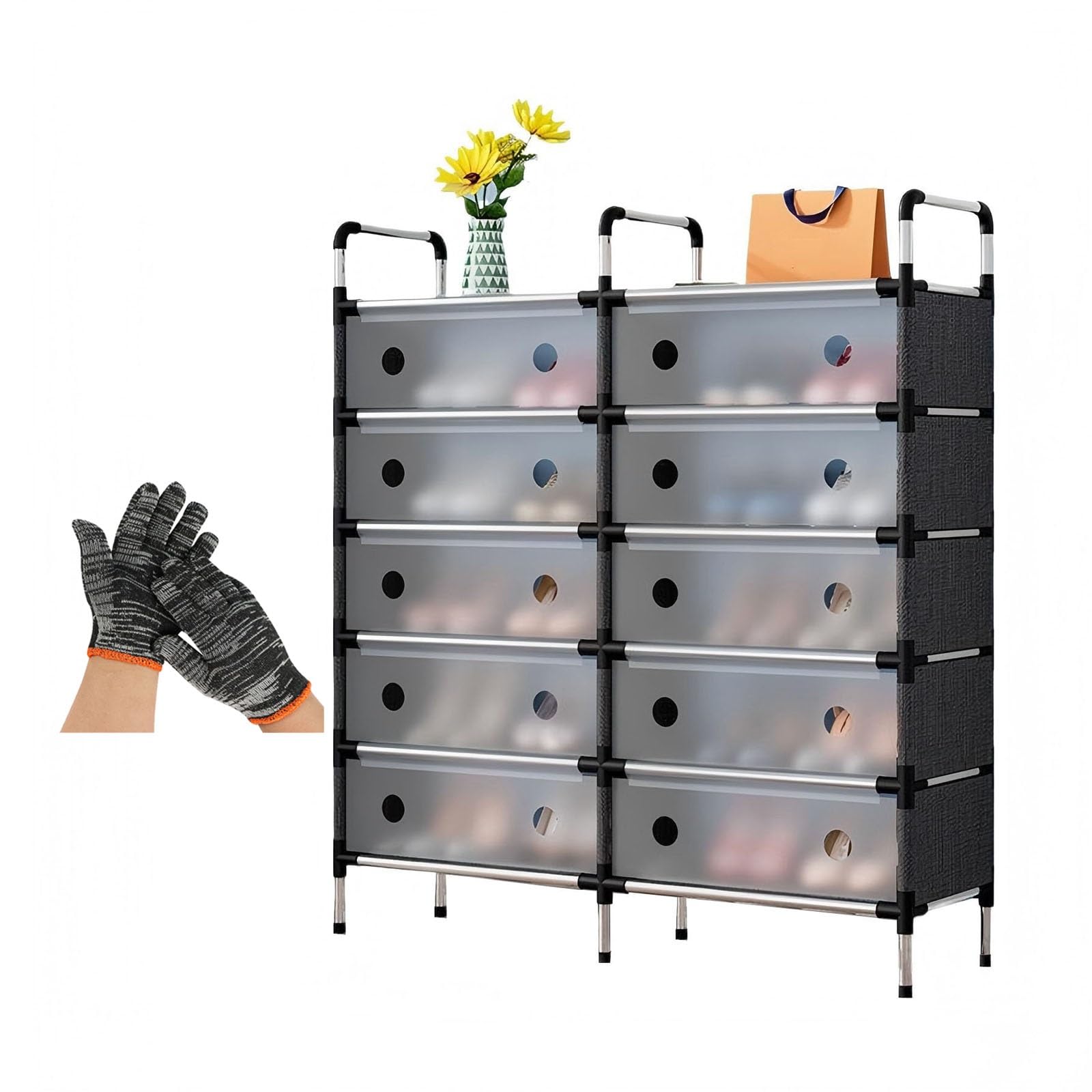 Rangement chaussures empilable en métal pour résoudre le manque de place