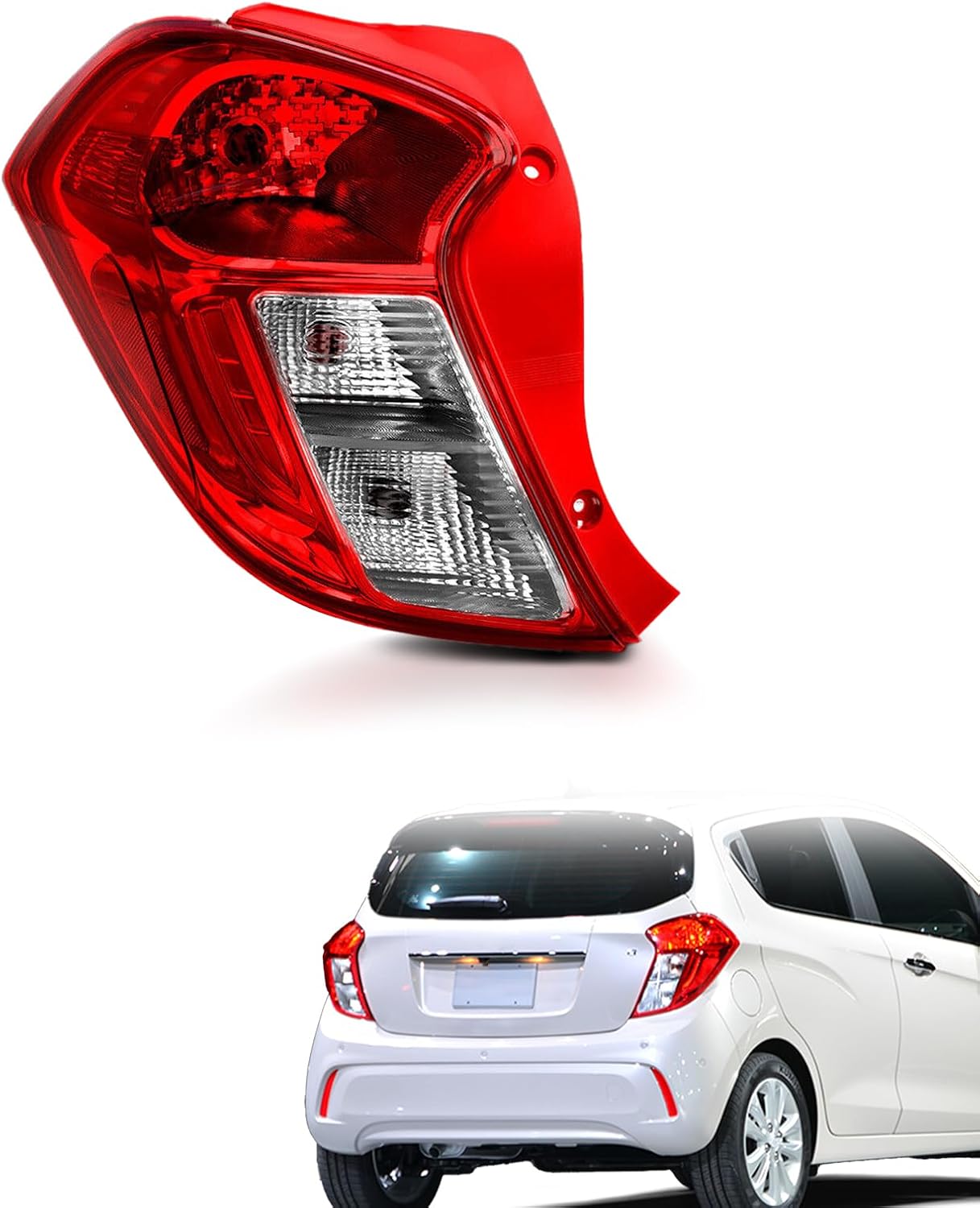 Tail Light Assembly Compatible with 2016-2022 Chevy Spark-Left Taillamp assy outer with Bulbs Taillights for 2018 Spark, Left Driver Side Replace GM2800297 42607403