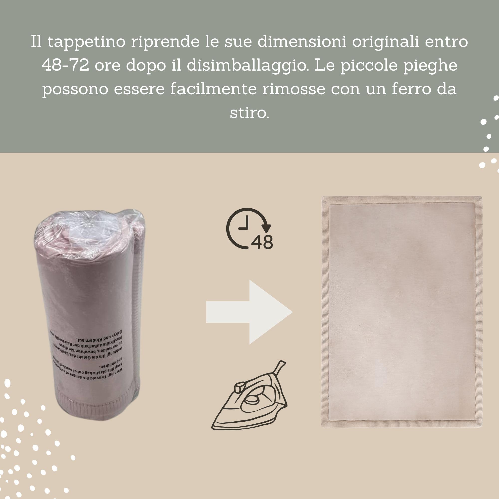 Tappeto Neonato 170x120x2,5cm, Beige – Tappeto Morbido Bambini con Memory Foam – Tappeto per Gattonare Neonato Antiscivolo – Tappeto Bambini, Tatami, Tappeto Gioco Neonato