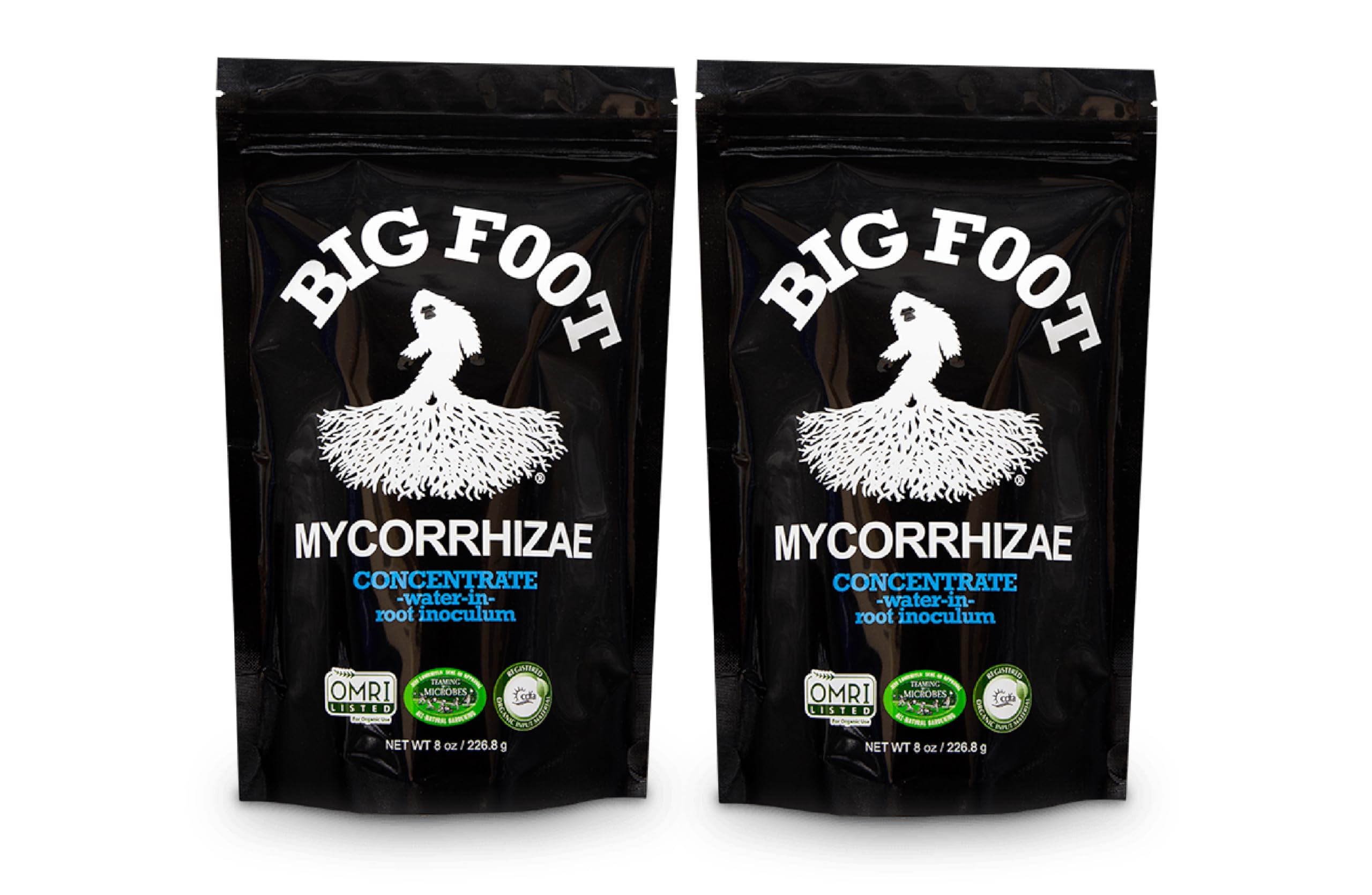 Big Foot Mycorrhizae Water Soluble Concentrate for EXISTING Plants - Includes Worm Castings, Kelp, Azomite, Biochar, Humic Acid - 8 Ounces 2 Pk (16 oz Total)