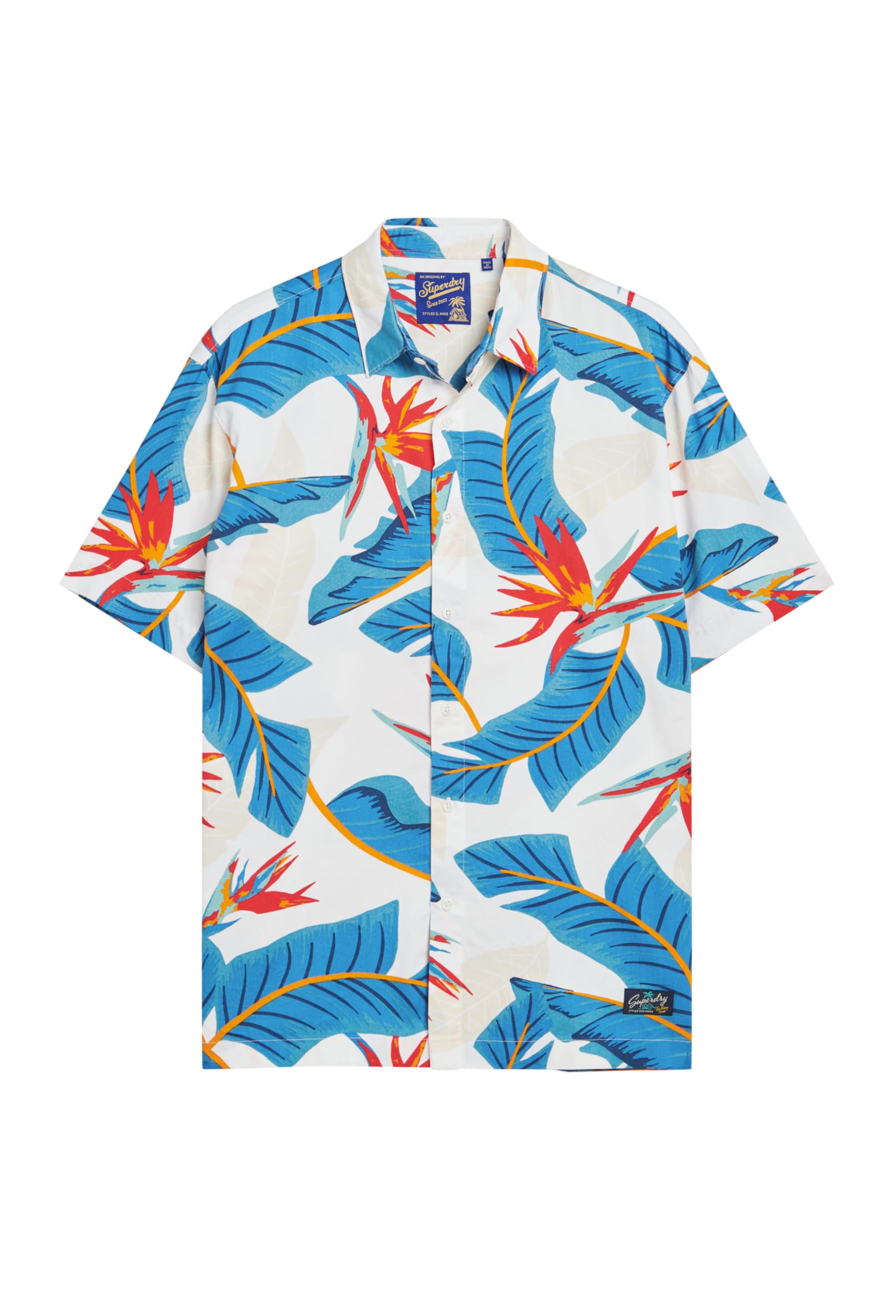 Superdry Hawaiian Shirt M4010353A Optic Paradise Size M, Optic Paradise, M