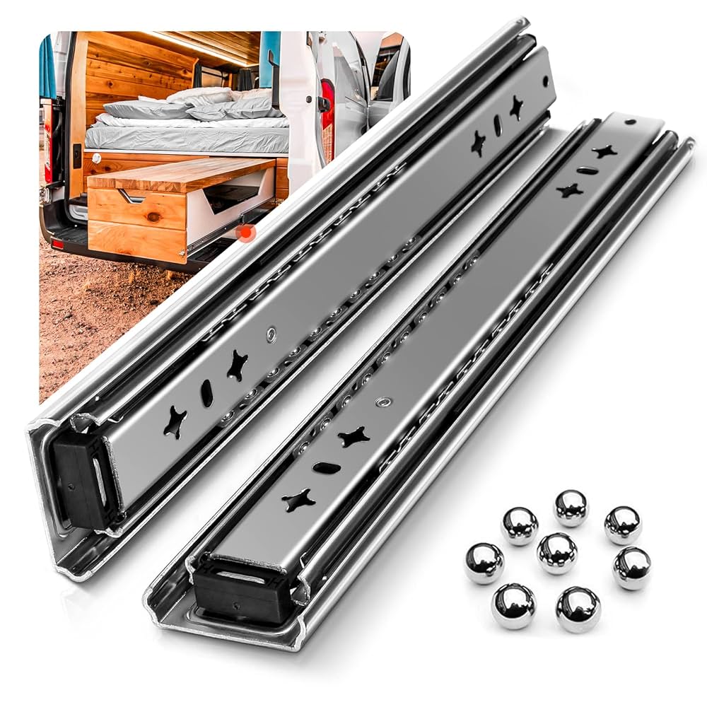 Amazon.co.jp: SHUHANG 重量用スライドレール 600mm 3段引 横付