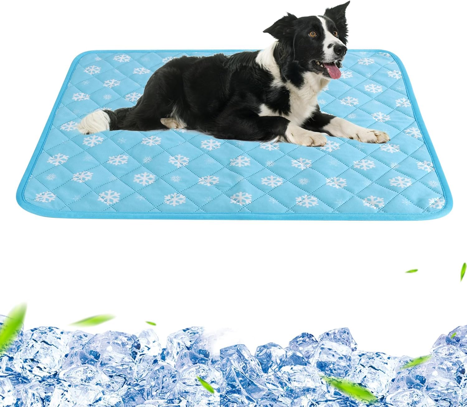 Guittly Pet Cooling Mat for Dogs and Cats, Non-Slip Self Cooling blanket Mats with Absorbent Fabric, Portable Cool Pad for Dogs and Cats, Soft Dog Ice Bed for Summer (Blue, M)