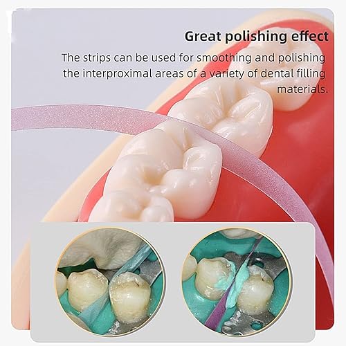 Miniatura 4 de BELEON - Tiras de pulido dental, tamaño mediano, 1 rollo de 0.157 in x 19.7 ft, pulidor de dientes, lima dental para lijado de dientes, herramienta
