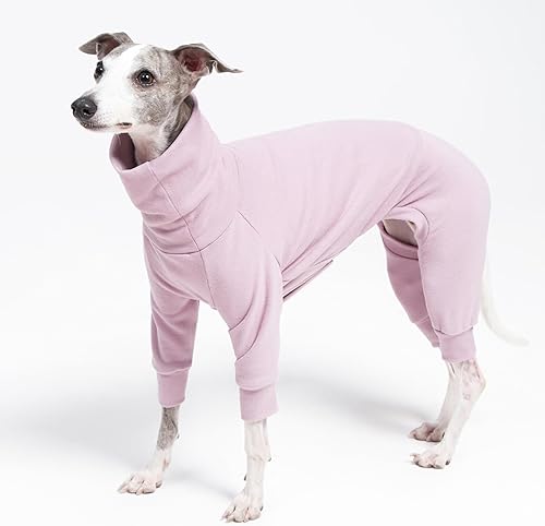 Miniatura 3 de Mameluco de algodón acogedor y esponjoso para galgos italianos, whippets, pijamas y overoles súper suaves y cálidos (XXL, morado)
