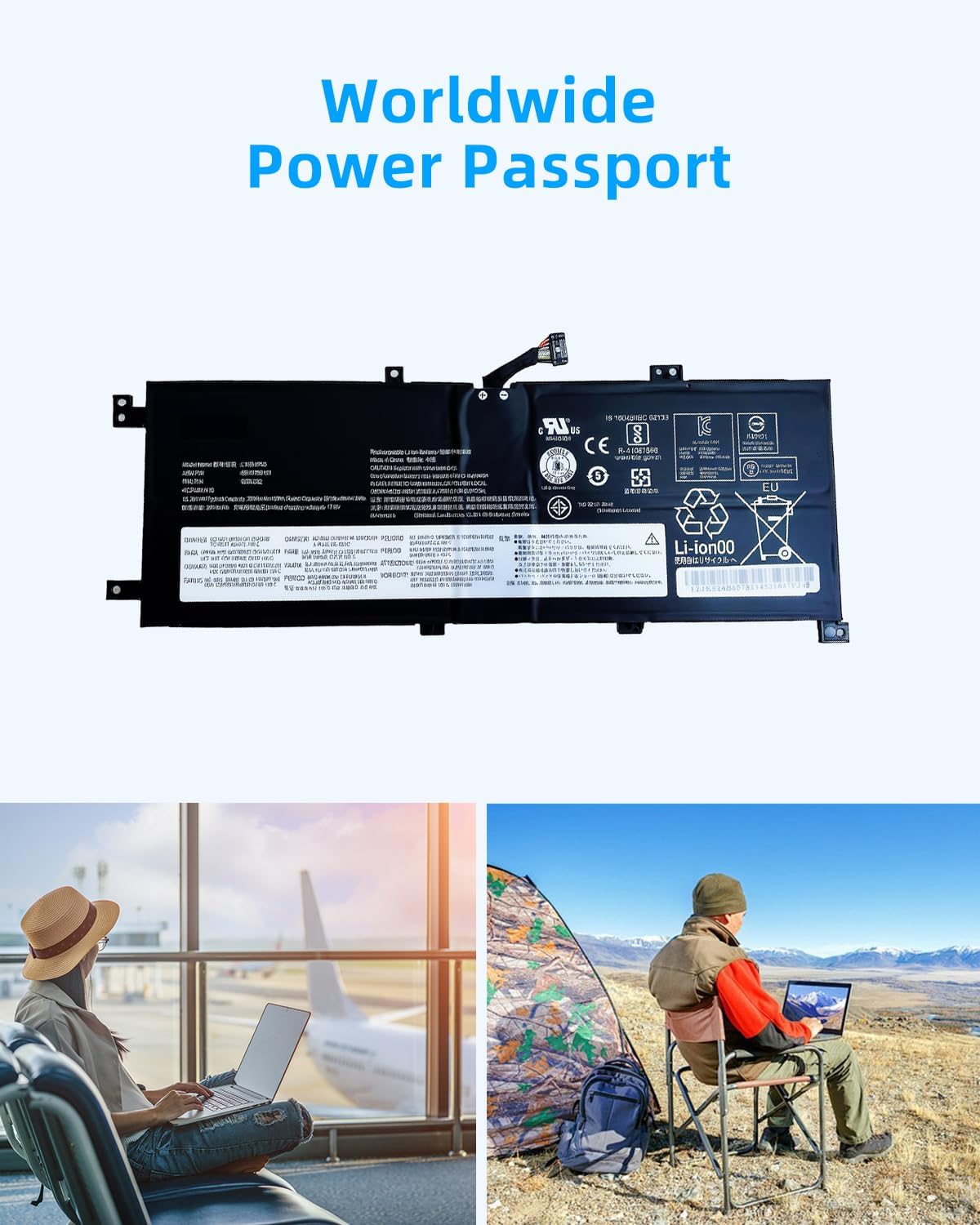 46Wh L18M4P90 L18C4P90 L18D4P90 Laptop Battery Replacement for Lenovo for ThinkPad L13 Yoga 1st Gen/Yoga 2nd Gen/Yoga 20R5 20R6 Series 02DL030 02DL031 02DL032 15.36V High Performance