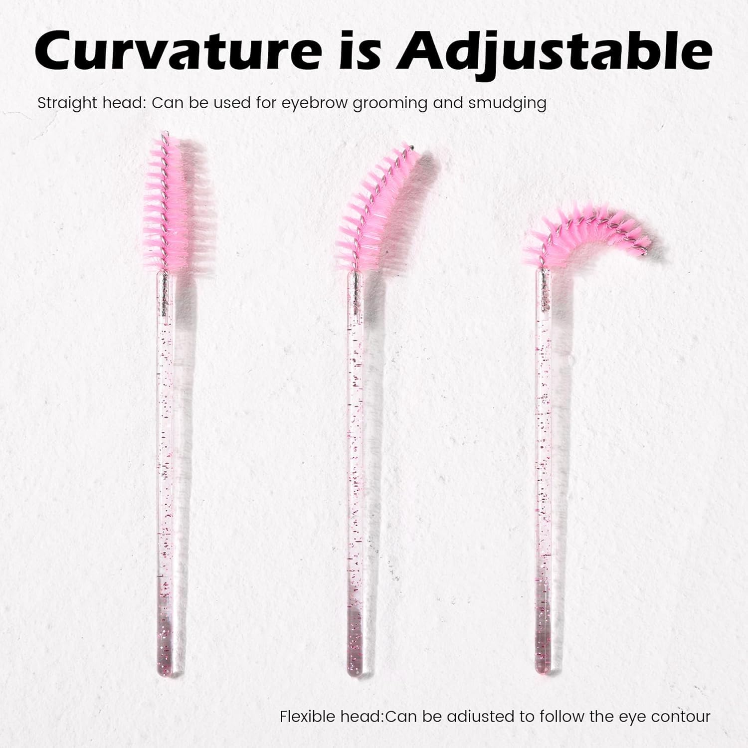 500 Pieces Eyelashes/Eyebrows Brushes, 10CM Lash Removal Cleaning Tools, Crystal Handle - Image 3