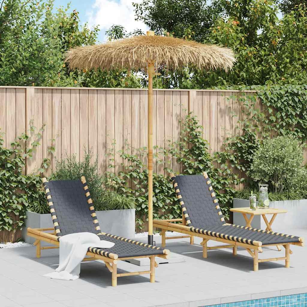 Parasol Tiki en bambou résistant aux intempéries 180 cm finition feuille de banane
