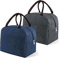 Eutopic 2-Pack 6L Insulated Lunch Bags for Women Men - Leakproof Reusable Thermal Tote Cooler for Work Picnic Travel Blue Grey