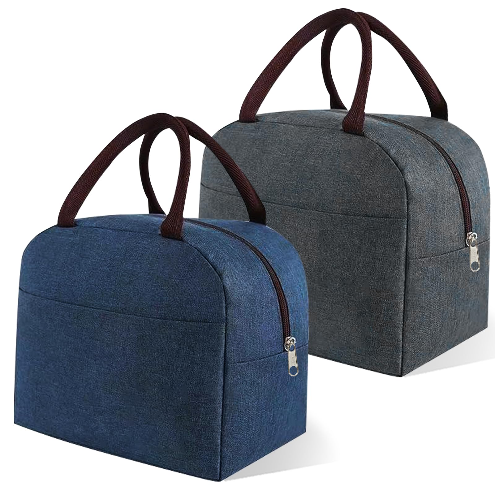 Lunch Bag for Women Men 2 Packs Reusable Leakproof Lunch Tote with Thermal Lining 6L Insulated Portable Lunch