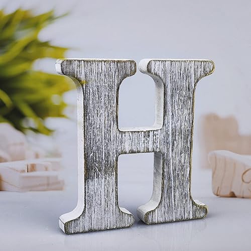 Miniatura 1 de WOODOUNAI Letras de madera rústica sin terminar de 4 pulgadas para decoración de pared, letras decorativas de pie en rodajas, decoración de tablero
