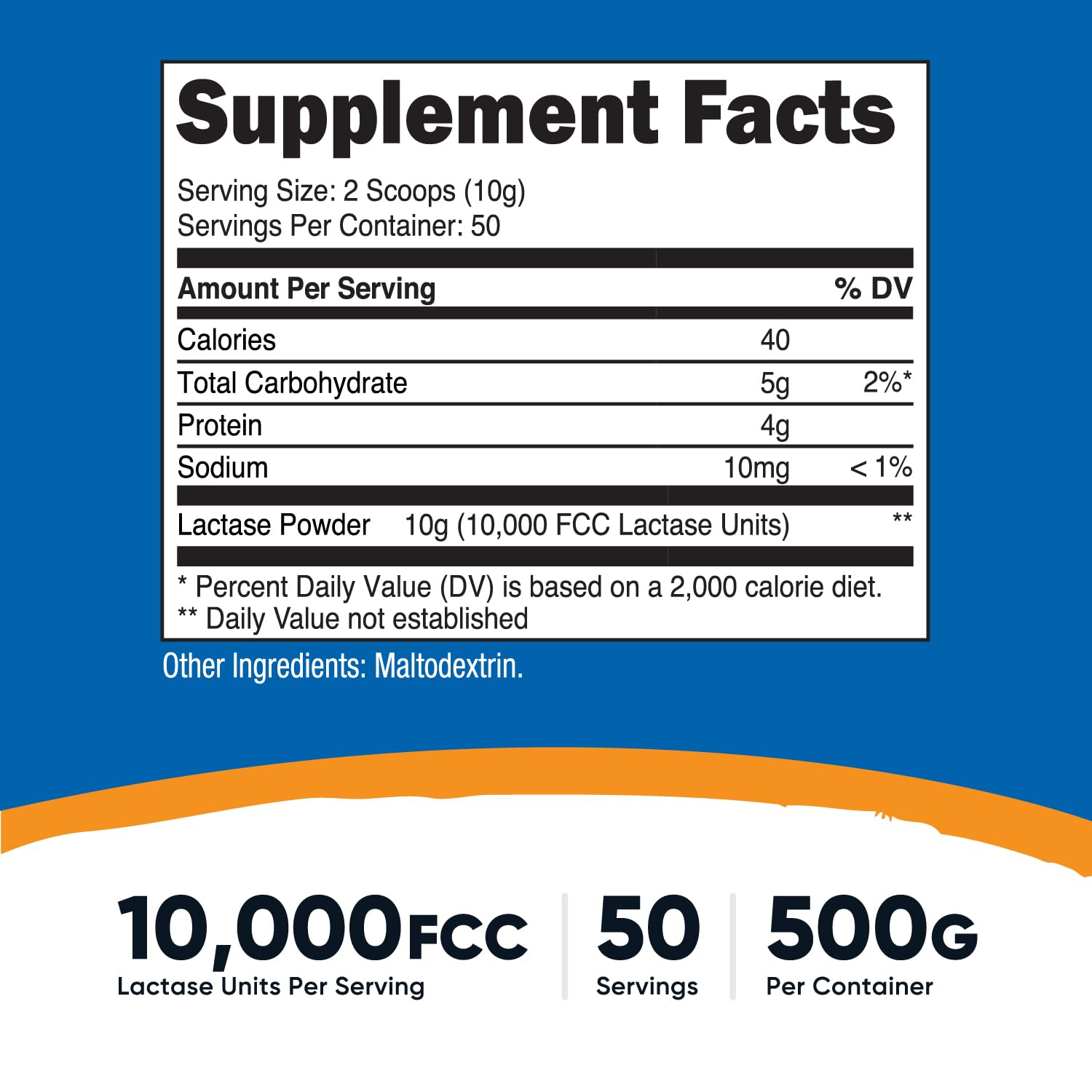 Nutricost Lactase Powder 500 Grams - GMO-Free, Gluten Free — Amazon image 2