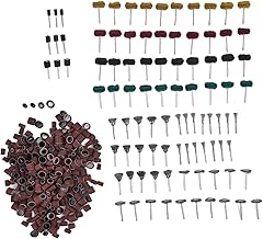 Luva de latão de aço polido 423 peças Luvas de tambor Conjunto de rodas de polimento e polimento Mandris de tambor para moagem Conjunto de cabeça de moagem de rodas de polimento