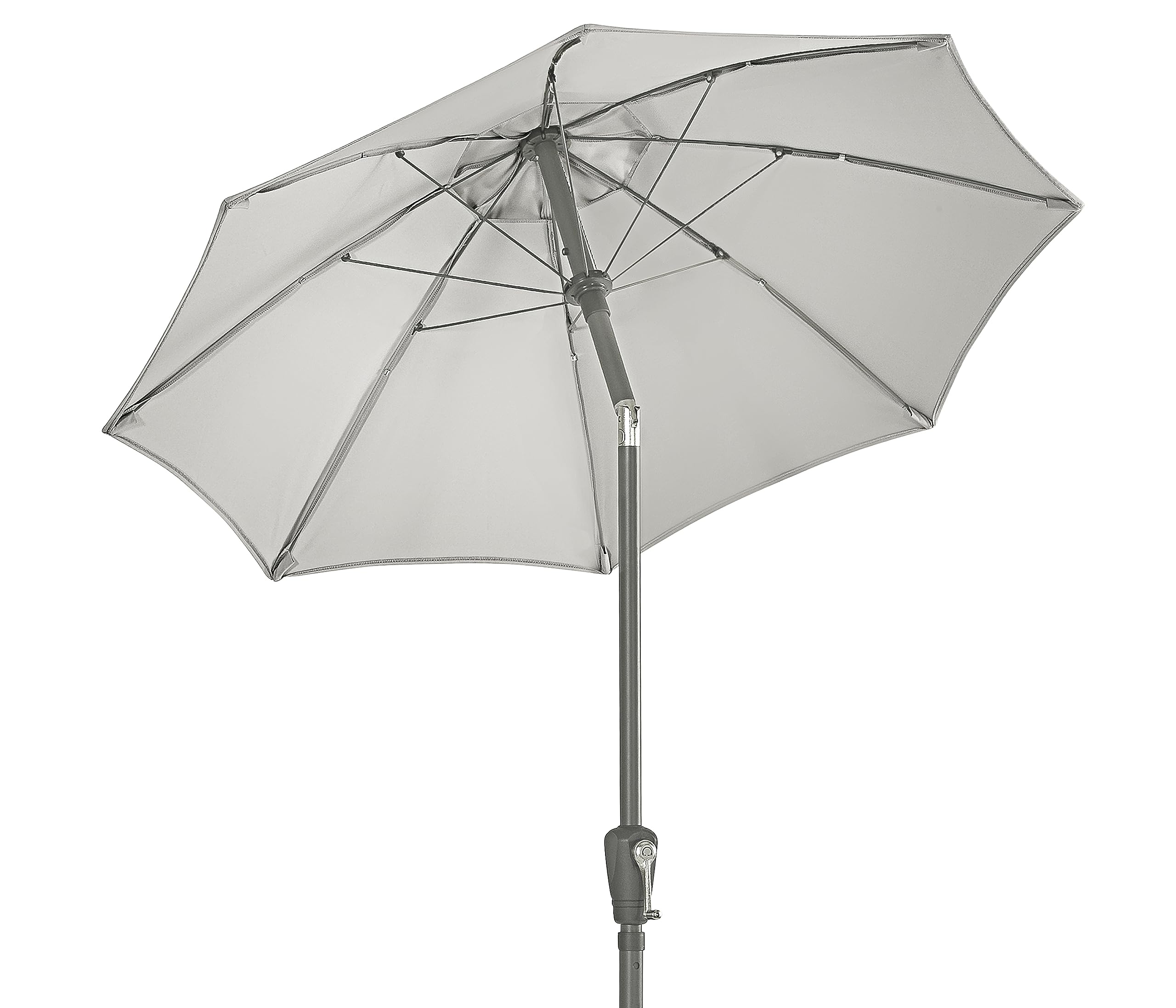 Dehner Vido parasol przeciwsłoneczny, Ø 150 cm, wysokość 221 cm, aluminium/poliester, jasnoszary