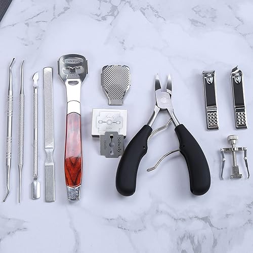 Miniatura 9 de HOTACE Kit de herramientas encarnadas para uñas de los pies (11 unidades) para uñas de uñas de uñas encarnadas de acero inoxidable para uñas de pies