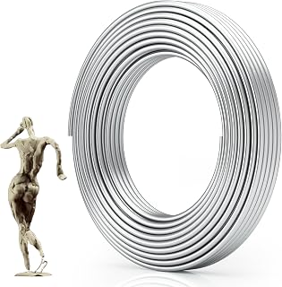 RASKOO 55FT 9 Gauge (3mm) Flexible Aluminum Craft Wire - Strong Bendable Armature for Sculpting, Bonsai, DIY Crafts