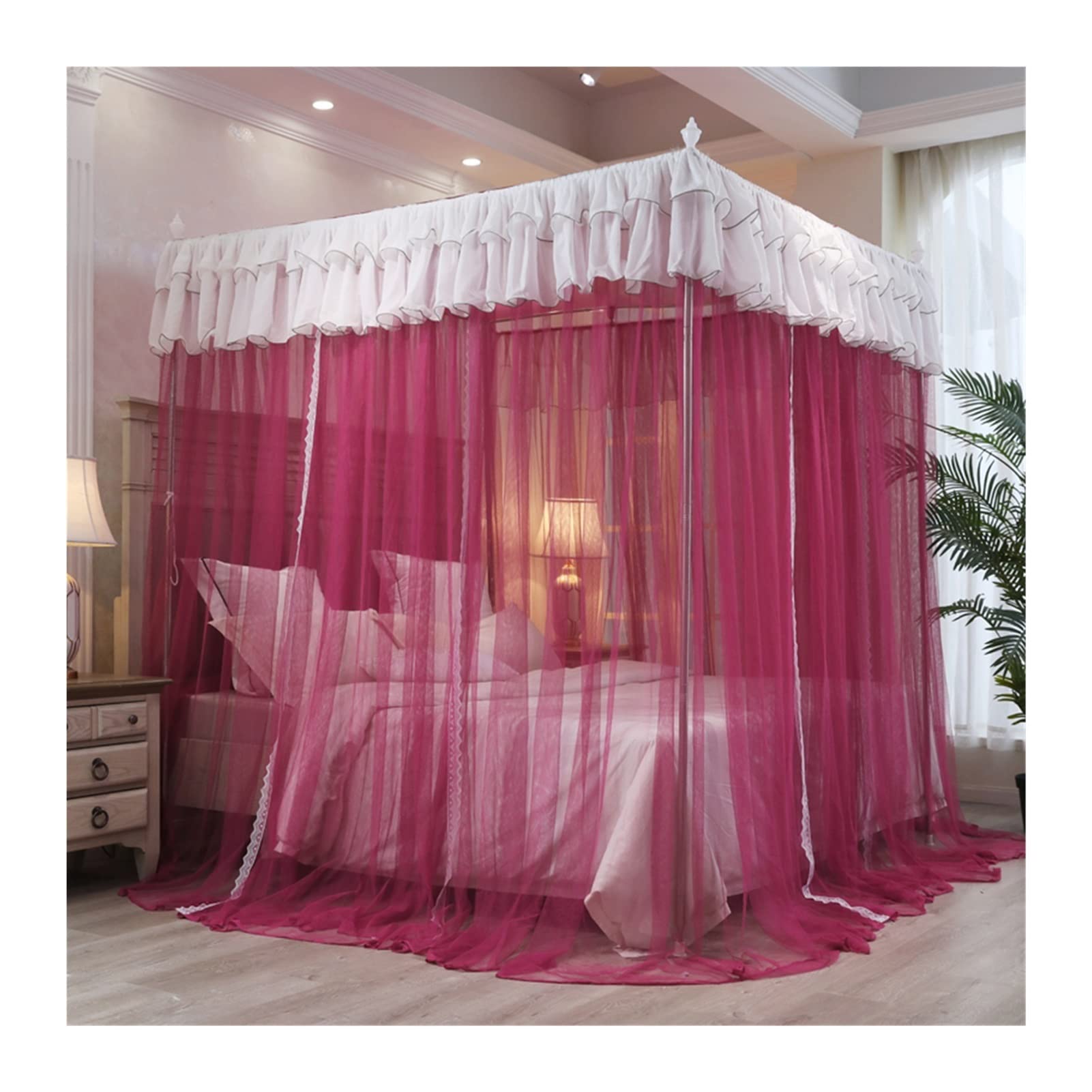 Moustiquaire baldaquin lit 1,5m pour créer un lit de princesse féerique