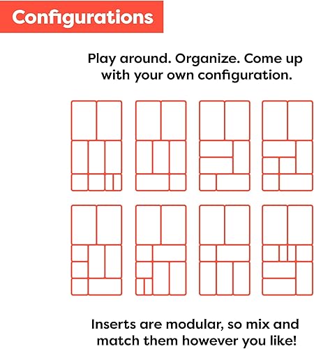 Miniatura 7 de Rajas Goods - Organizador de cajones compatible con la unidad de cajones Ikea Alex, juego de 10 organizadores modulares de bandejas de fieltro,
