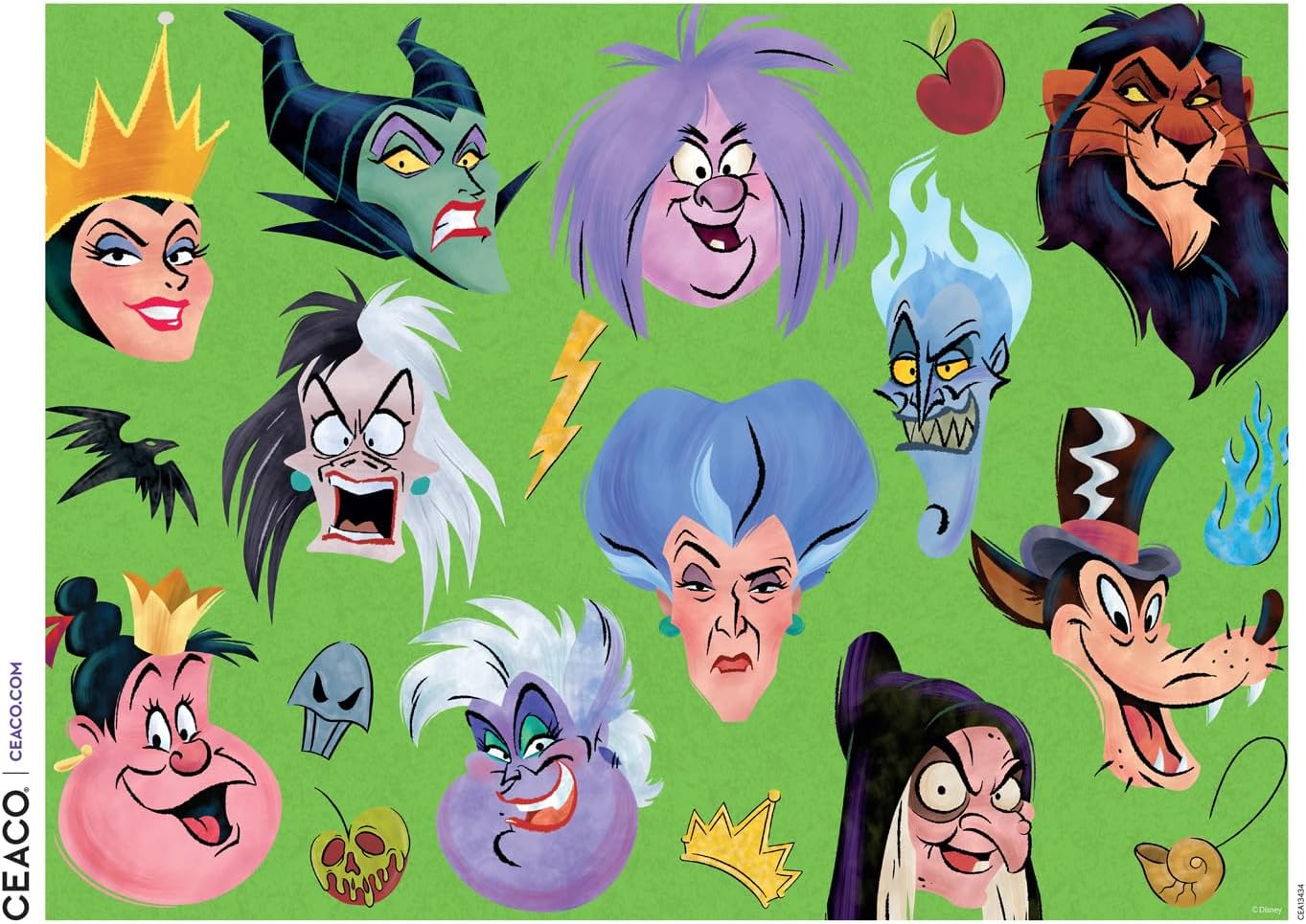 Buffalo Games Ceaco - Disney - Villains Collage Faces - 1000 Piece Jigsaw Puzzle for Adults - Challenging Puzzle Perfect for Game Nights - Finished Size is 26.75 x 19.75
