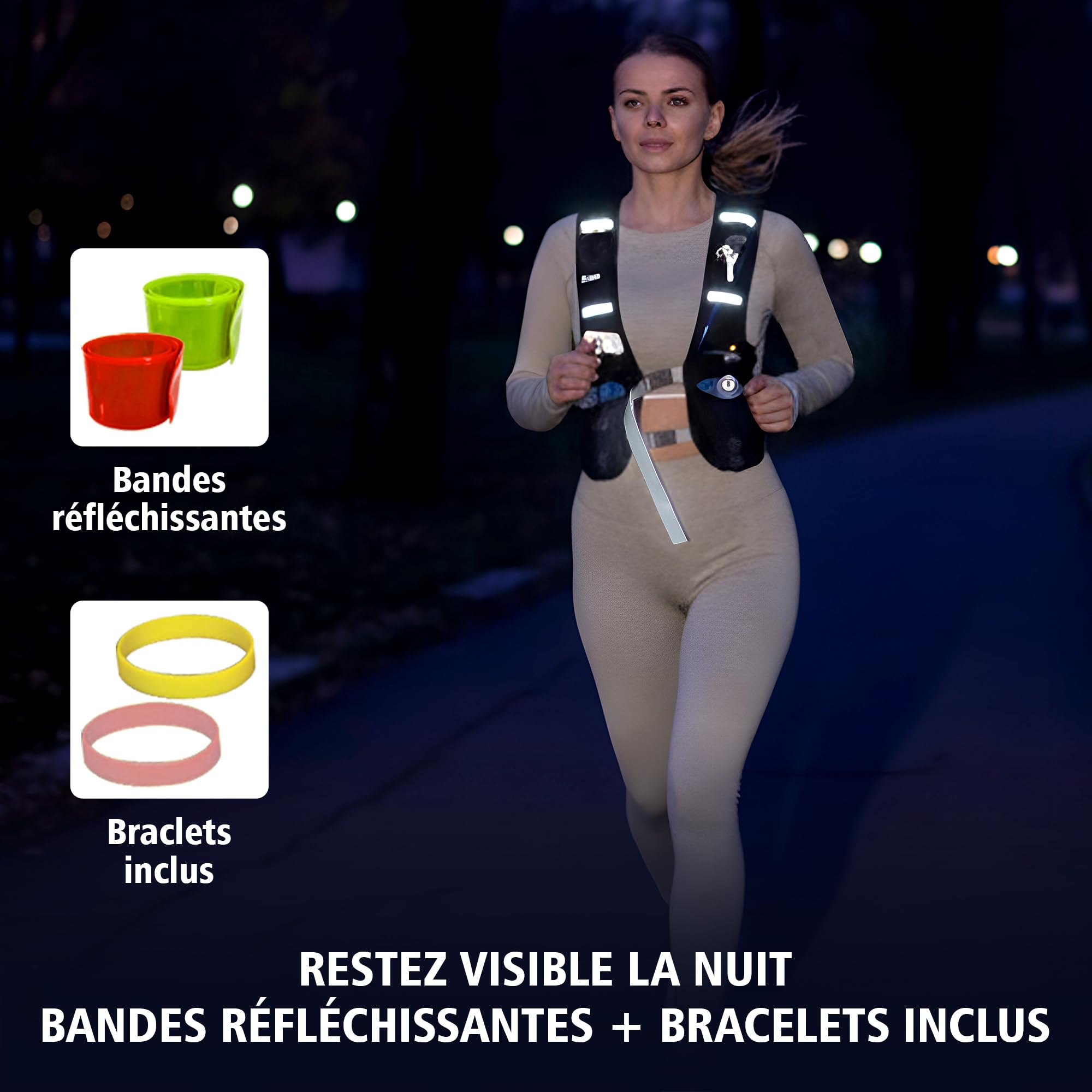 Gilet Hydratation Running – Veste Running Homme/Femme Ultra-Légère avec 2× Gourdes 500 ML + Poche à Eau 2 L – Gilet Trail, Course à Pied, Sac Hydratation Running Ajustable et Respirant