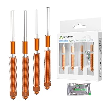 Official K2 Plus Nozzles, Unicorn Quick-Swap Nozzle Kit 0.4mm 0.6mm 0.8mm, Copper Alloy and Hardened Steel Nozzle Suitable for Creality K2 Plus, Creality Hi Combo (4PCS)