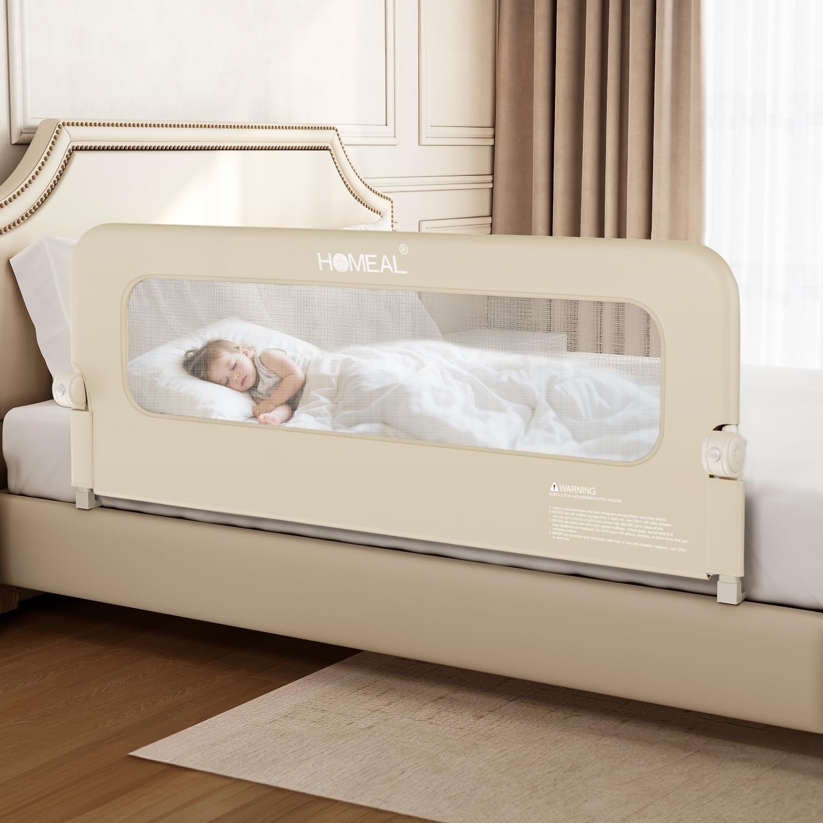 Barrière de lit de bébé HOMEAL évitez les chutes de votre enfant de son lit double ou très grand lit