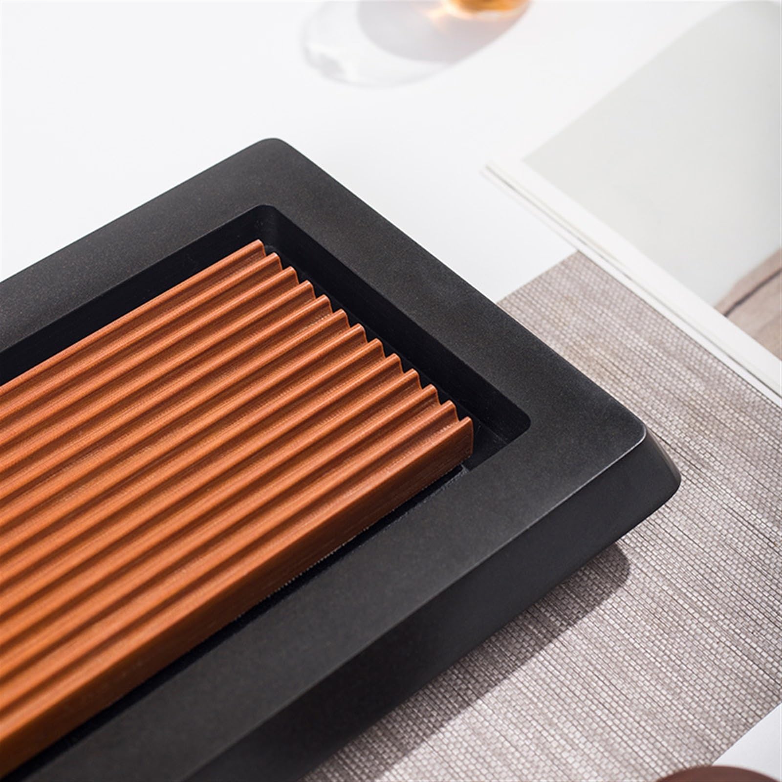 Mesa de Té Bandeja de Te Bandeja de té de baquelita, Bandeja de té de ebonita, Uso doméstico, Juego de té Simple, Mesa de Drenaje, Mesa de té pequeña Bandejas para Servir Comida