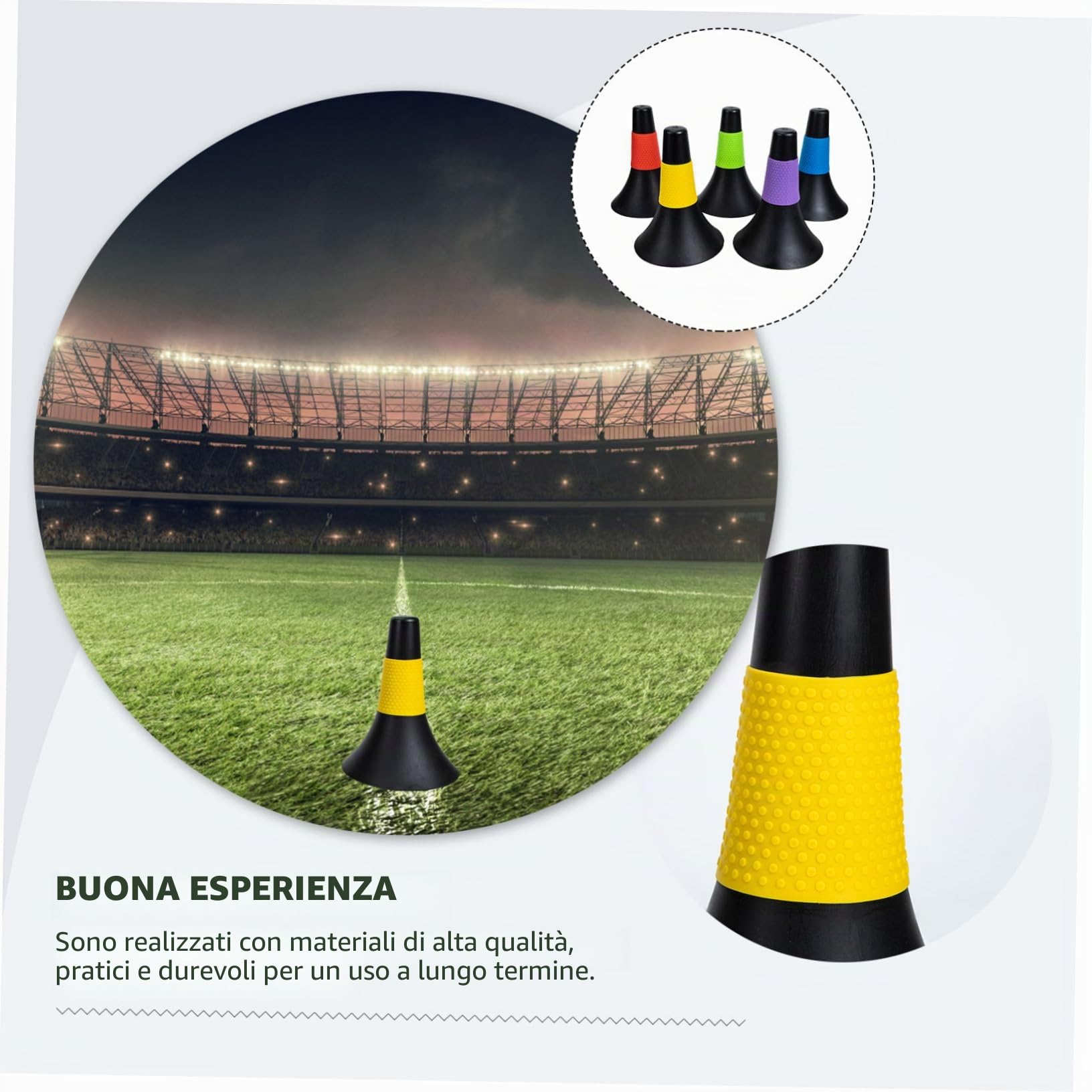 BESPORTBLE 5Pcs Allenamento di Calcio Handicap Palloni Basket Coni di Allenamento di Calcio Cono per Pratica di Calcio Trapano Cono Sensibile