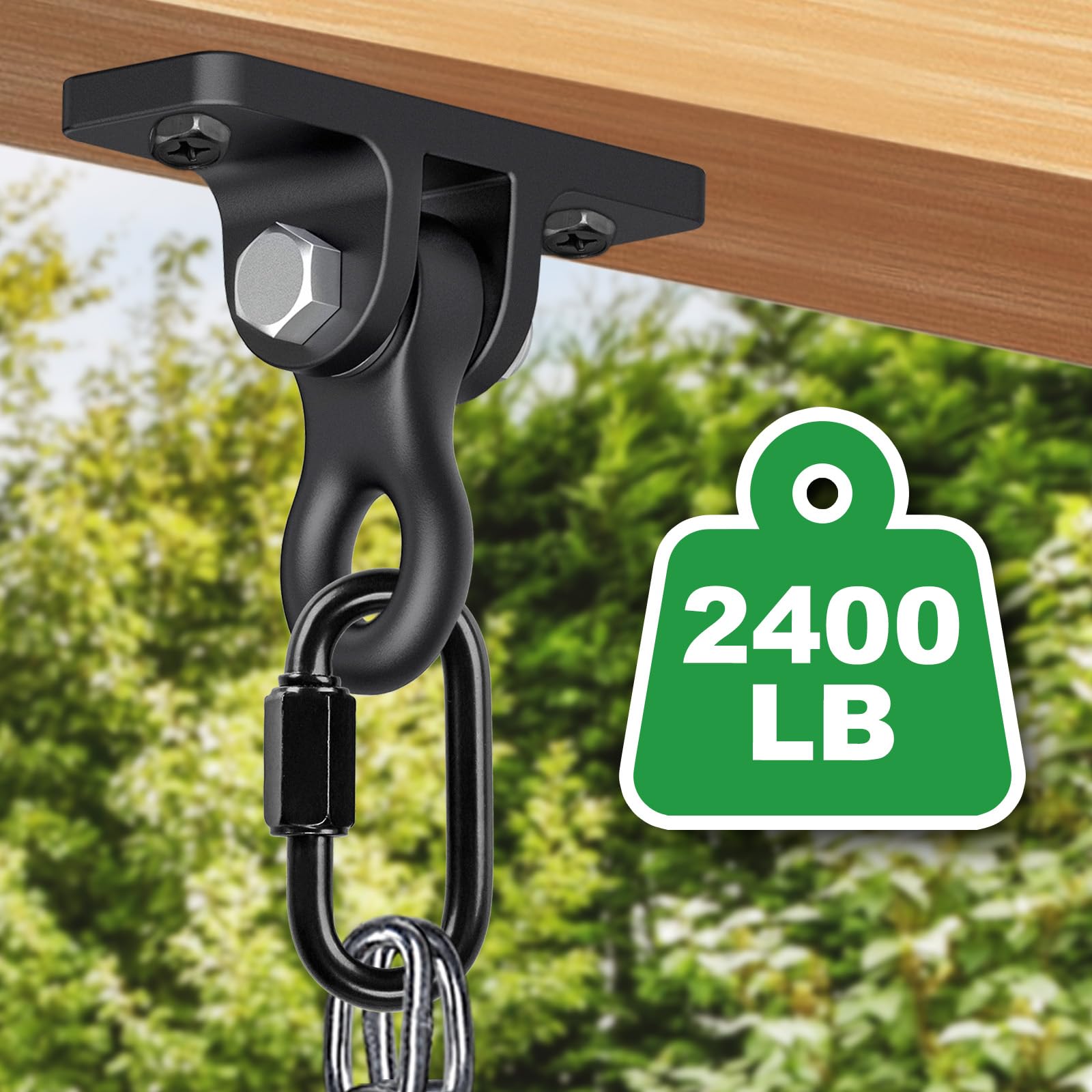 Gancio da soffitto in acciaio inox girevole 360° per yoga amaca poltrona sospesa